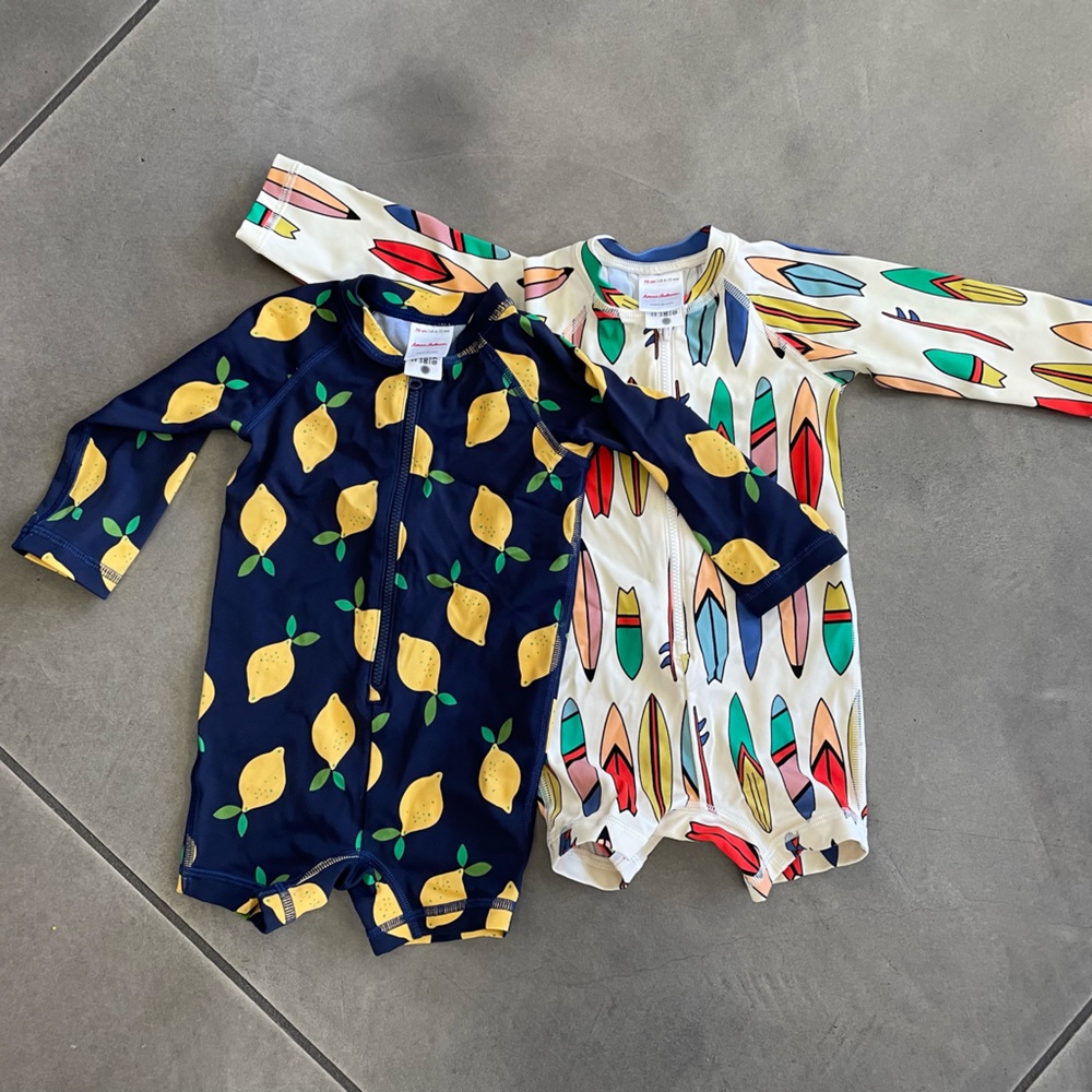 Set of 2 Hanna Andersson baby rash guard swim suits